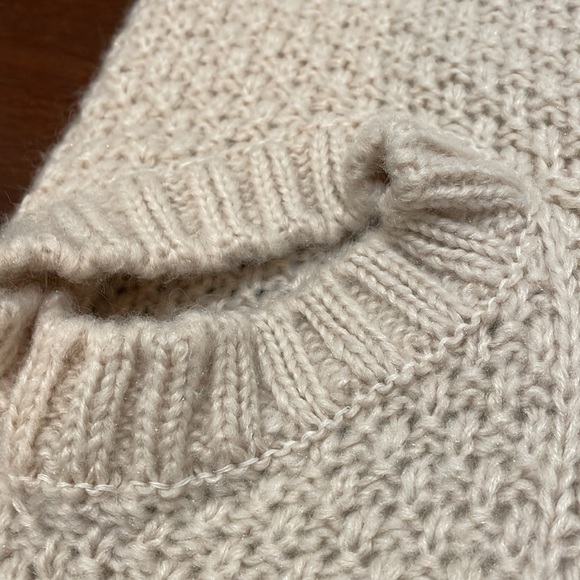 Vintage Fur Trim Cream Knitted cardigan - Picture 3 of 6